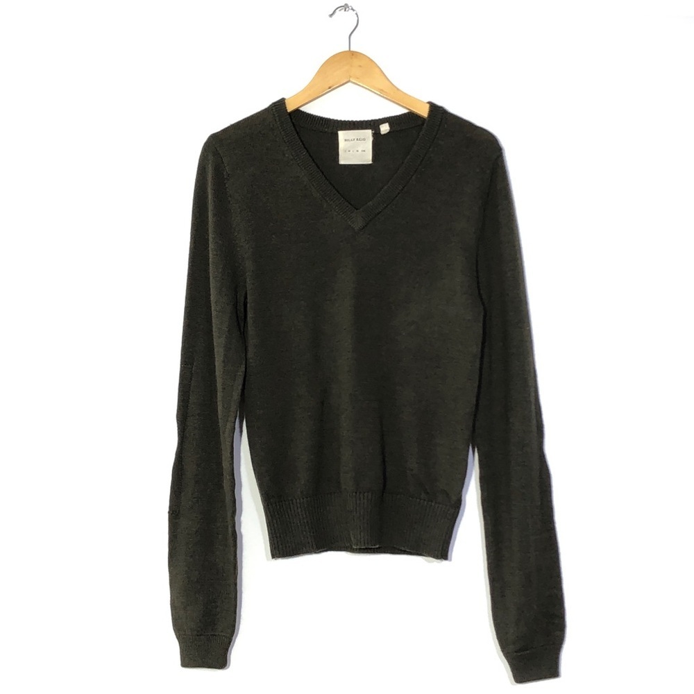 Billy Reid Dark Green Long Sleeve Knit Sweater S